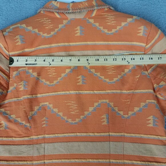 Coldwater Creek Blazer Women's 14 Orange Embroidered Aztec Southwestern Career - Picture 15 of 16
